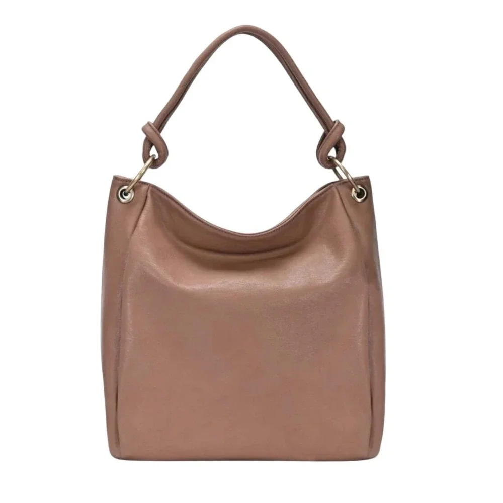 Antik Kraft Vegan Leather Hobo Bag Brown Ring Handle Slouchy Boho Shoulder Tote